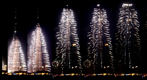 World's tallest building Burj Khalifa (Burj Dubai) opening ceremony fireworks Best view